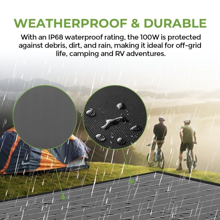 Daya matahari fleksibel 100w portabel charger panel surya untuk pembangkit listrik RV MONO sel