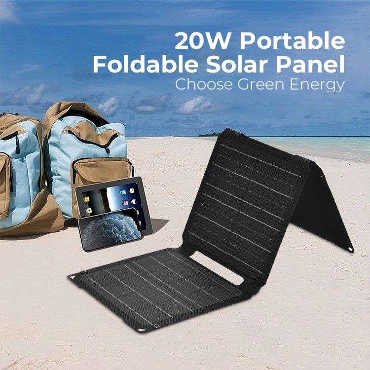 20W Mono Cell Portable Solar Bag dengan USB Type-C Output dan ETFE Surface Material