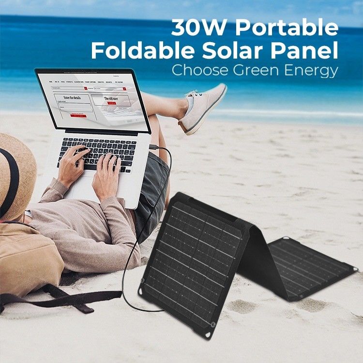 Panel Surya Lipat 30W 12V Alat Esensial Anda untuk Pengisian Ponsel Portable