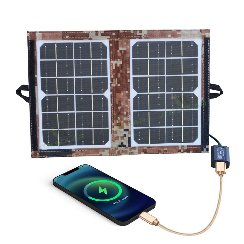 156.75mmx156.75mm Ukuran Sel 6W Panel Surya Portable dan Lipat untuk Camping Luar Ruang