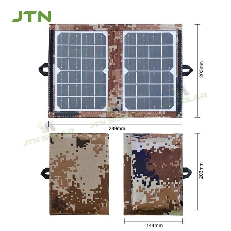 156.75mmx156.75mm Ukuran Sel 6W Panel Surya Portable dan Lipat untuk Camping Luar Ruang