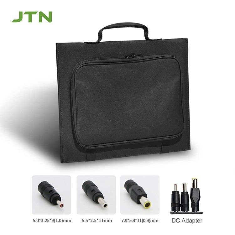 Waterproof IP65 Mono Solar Cell 30W USB 2.0 Output Camping Charger Kecil Lipat Hitam