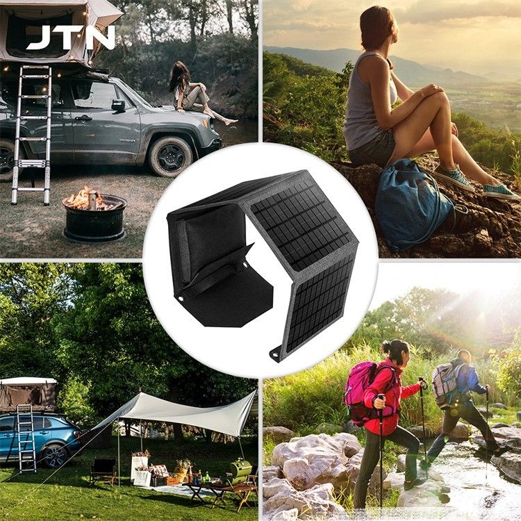 Desain lipat Solar Panel Charger 24W/30W untuk Laptop dan Telepon Outdoor Camping