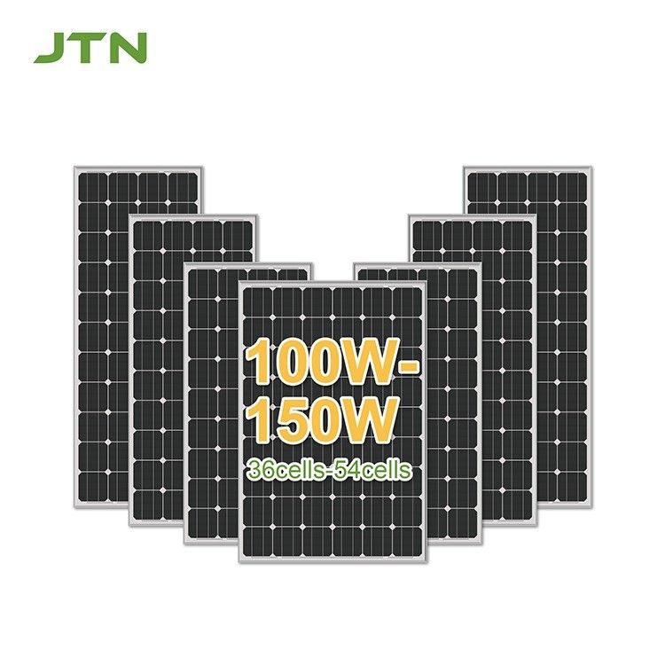 Black Shingle 100W 170W Black Mono PV Panel dengan bahan permukaan PET/ETFE/GLASS