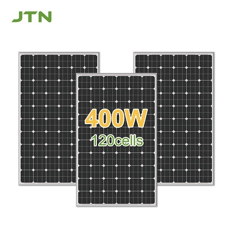 400 watt panel surya hitam penuh dengan bahan permukaan kaca dan pengerjaan 12 tahun