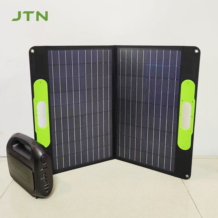 Bahan Permukaan PET/ETFE 100W Mono Folding Solar Charger Panel Untuk Camping Dan RV