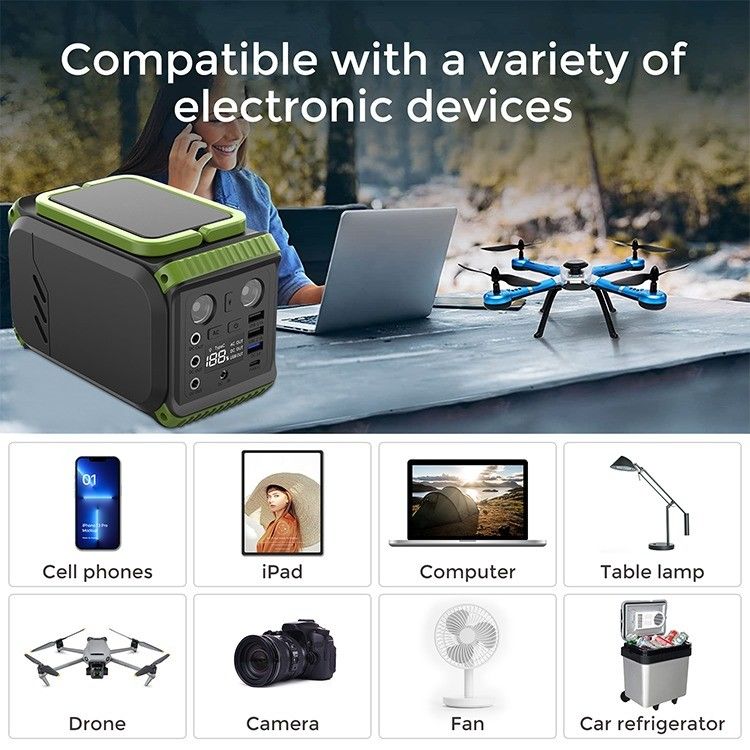 Outdoor Camping Panel Surya Powerstation Portable Generator Lifepo4 Lithium 110V 200W
