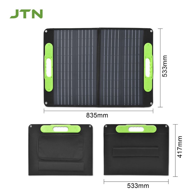 Papan Surya Lipat Camping PET USB 3.0 40w 50w 60w 80w 18v Panel Surya Lipat Portable