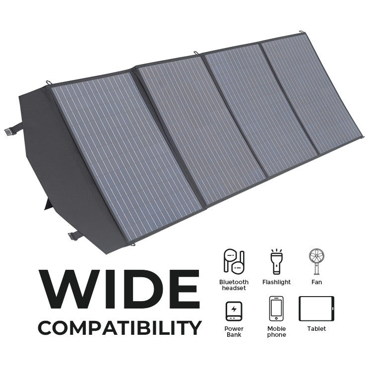 OEM/ODM Didukung 200W Portable Foldable Solar Panel Charger untuk berkemah dan hiking